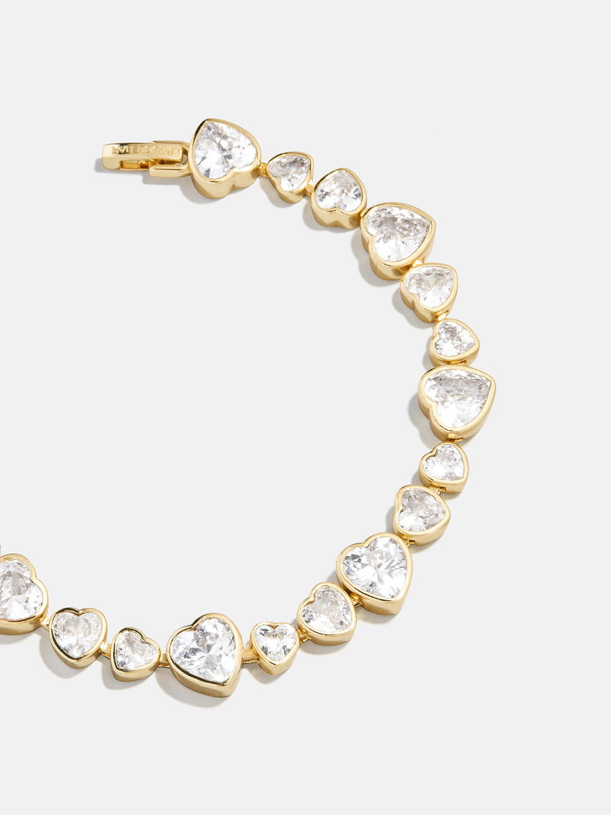 Zadie Heart Tennis Bracelet - Gold/Pavé