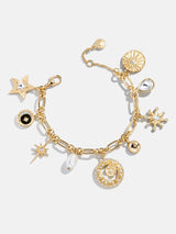 BaubleBar Star Power Celestial Charm Bracelet - Gold/Pavé - 
    Paperclip chain with crystals
