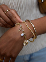 BaubleBar Star Power Celestial Charm Bracelet - Gold/Pavé - 
    Paperclip chain with crystals