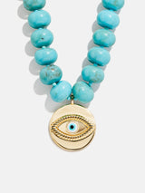 BaubleBar Joan Semi-Precious Evil Eye Necklace - Gold/Turquoise -
Turquoise beaded necklace