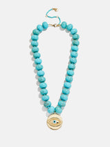 BaubleBar Joan Semi-Precious Evil Eye Necklace - Gold/Turquoise -
Turquoise beaded necklace