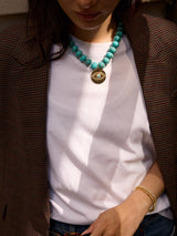 BaubleBar Joan Semi-Precious Evil Eye Necklace - Gold/Turquoise -
Turquoise beaded necklace