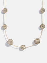 BaubleBar Blair Pearl Necklace - Gold/Pavé - 
    Pavé pearls on a gold chain
