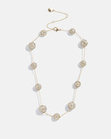 BaubleBar Blair Pearl Necklace - Gold/Pavé - 
    Pavé pearls on a gold chain