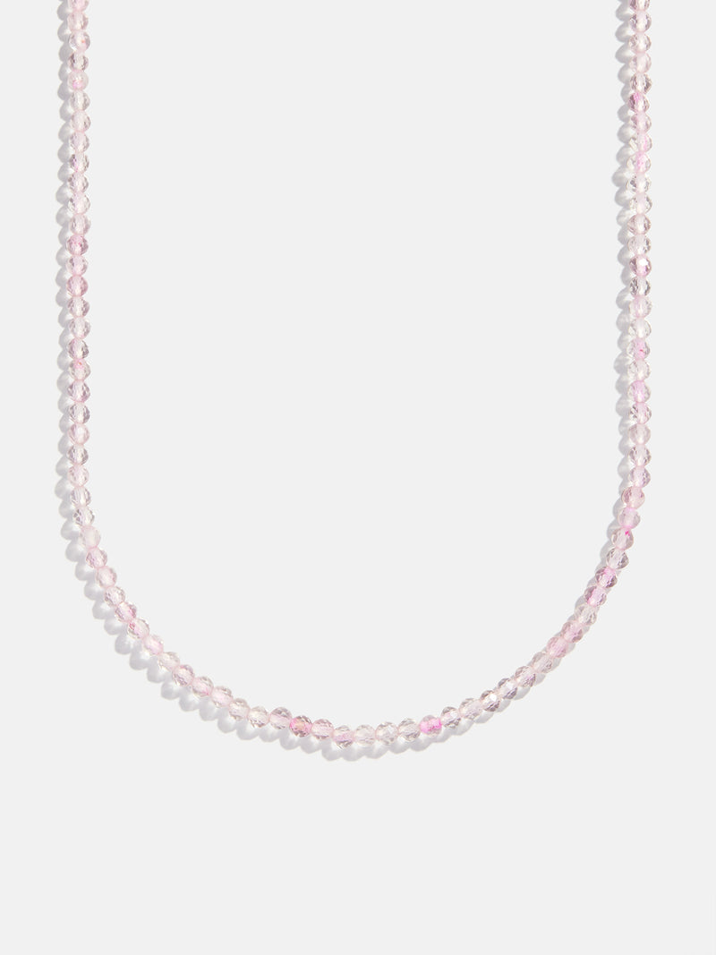 Semi-Precious Cluster Charm Necklace  Chain - Rose Quartz