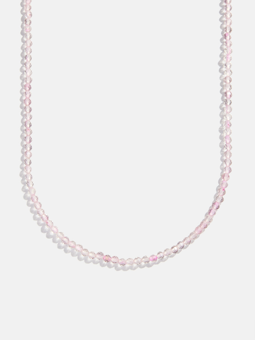 Semi-Precious Cluster Charm Necklace  Chain - Rose Quartz