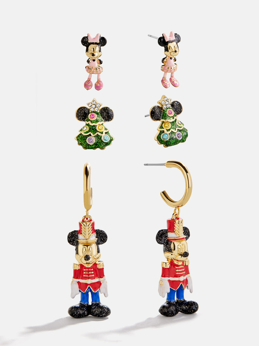 Disney Mickey Mouse & Minnie Mouse Nutcracker Earring Set - Multi