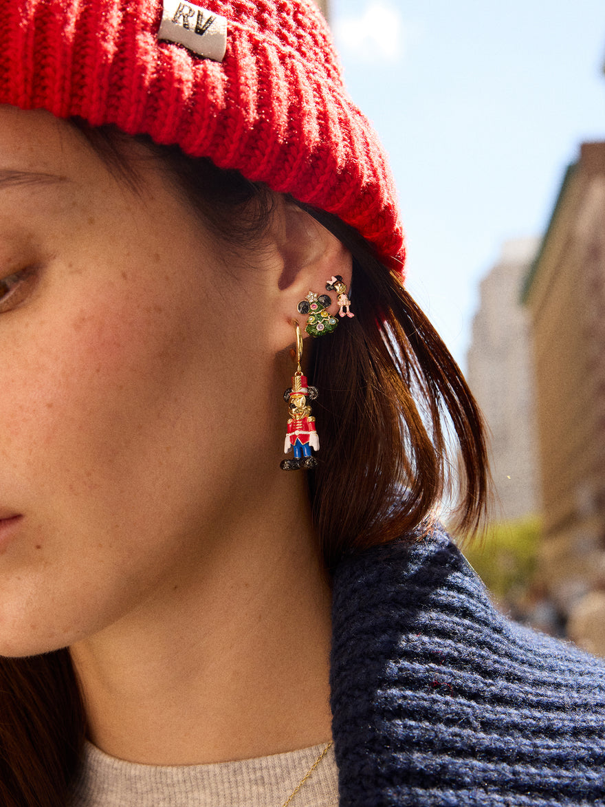 Disney Mickey Mouse & Minnie Mouse Nutcracker Earring Set - Multi