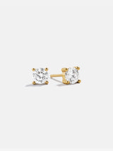 BaubleBar Debra 18K Gold Earrings - 4.5MM Debra Earring - 
    Cubic zirconia stud earrings
