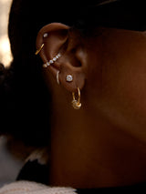 BaubleBar Debra 18K Gold Earrings - 4.5MM Debra Earring - 
    Cubic zirconia stud earrings