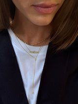 BaubleBar Teardrop 14K Gold Lariat Necklace - Gold/Pavé -
Crystal Y-necklace