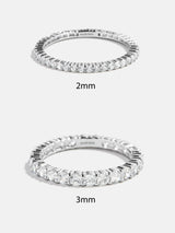 BaubleBar Diana Sterling Silver Eternity Ring - 2MM Stones -
Crystal ring