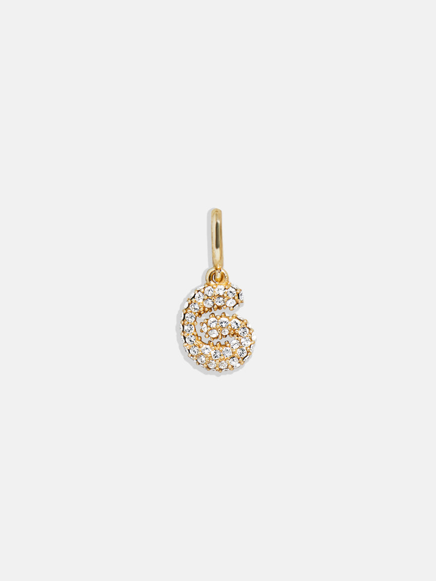 Pavé Bubble Initial Cluster Charm  - G