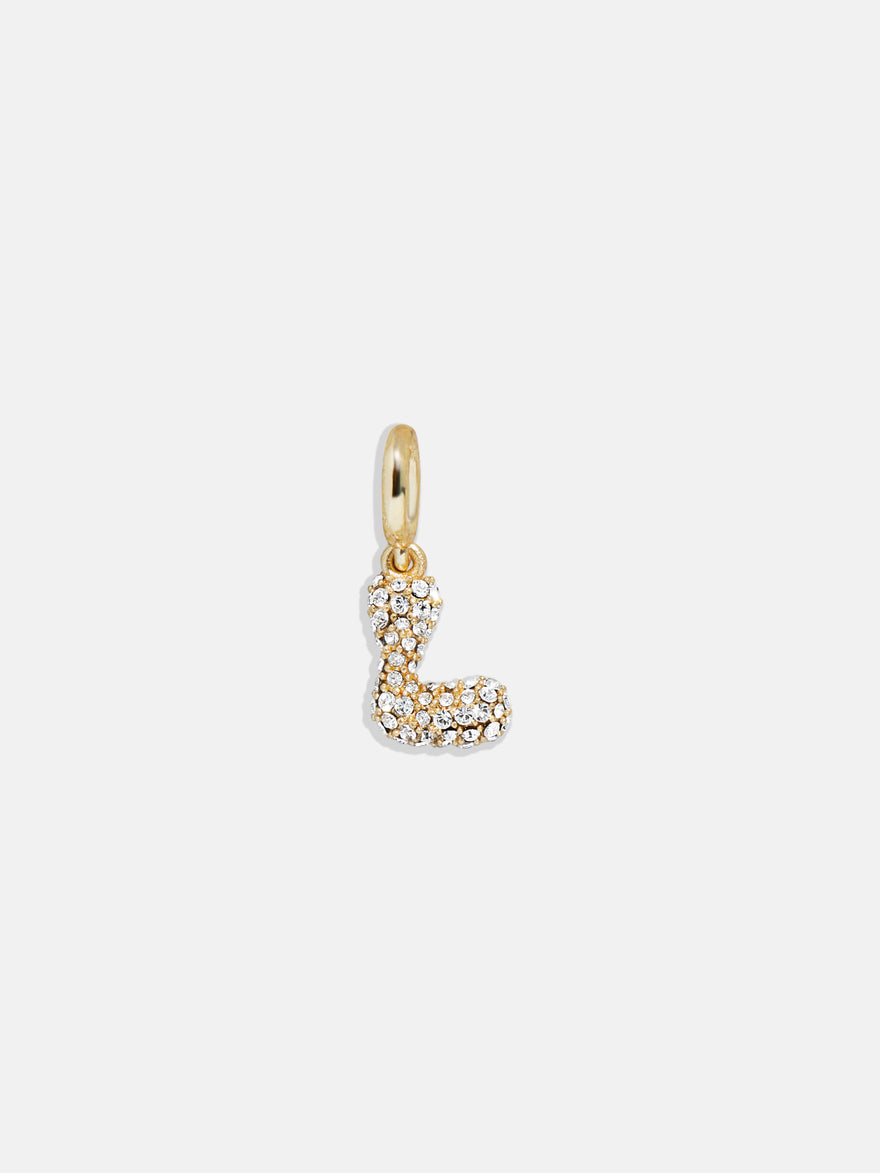 Pavé Bubble Initial Cluster Charm  - L