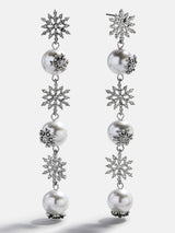 BaubleBar Snow And Behold Drop Earrings - Snowflake - 
    Pearl snowflake earrings