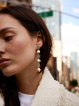 BaubleBar Snow And Behold Drop Earrings - Snowflake - 
    Pearl snowflake earrings