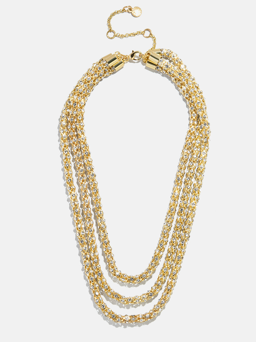 Crystal Layered Necklace - Gold/Pavé