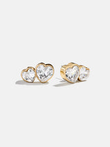 BaubleBar Kali Heart Earrings - Gold/Pavé -
Crystal stud earrings