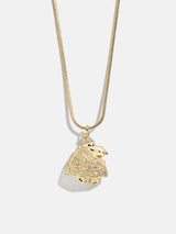 BaubleBar Peanuts Snoopy Puffer Jacket Necklace - Gold/Pavé -
Statement pendant on a gold chain