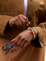 BaubleBar Disney Mickey Mouse Christmas Charm Bracelet - Red/Green - 
    Disney beaded bracelet