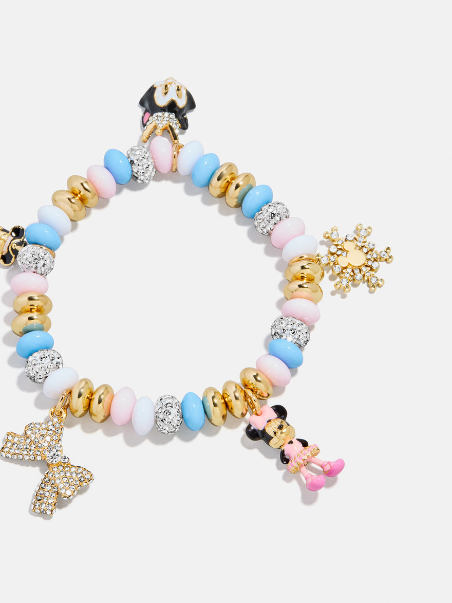 Disney Mickey Mouse & Minnie Mouse Nutcracker Charm Bracelet - Pink/Blue