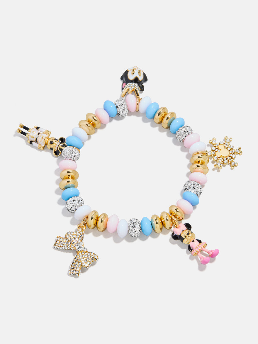 Disney Mickey Mouse & Minnie Mouse Nutcracker Charm Bracelet - Pink/Blue
