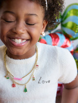 BaubleBar Merry Christmas Kids’ Charm Necklace - Christmas Tree - 
    Holiday tennis necklace