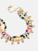 BaubleBar Disney Mickey Mouse Semi-Precious Layered Bracelet - Gold/Multi -
Beaded bracelet for stacking