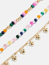 BaubleBar Disney Mickey Mouse Semi-Precious Layered Bracelet - Gold/Multi -
Beaded bracelet for stacking