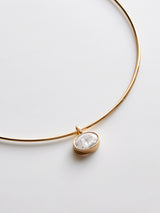 BaubleBar Lexi Crystal Collar Necklace - Gold -
Choker necklace with oval crystal