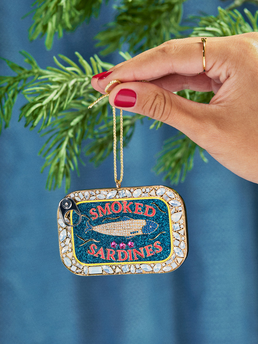 Tinsel and Tin Sardine Ornament - Sardines