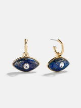 BaubleBar Semi-Precious Evil Eye Earrings - Gold/Blue -
Gold huggie earrings