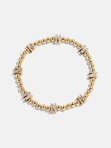 BaubleBar Gold/Pavé Repeating Initial Pisa Bracelet - N -
Beaded bracelet for stacking