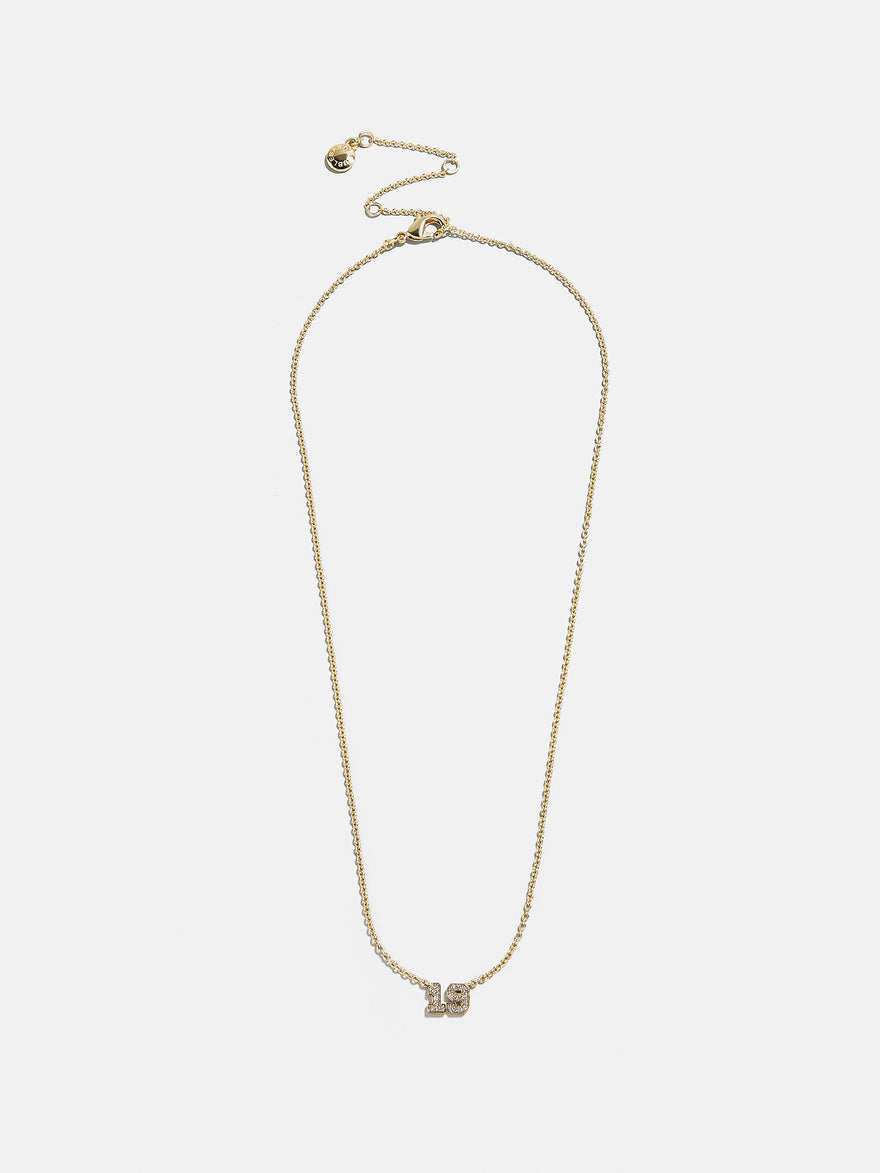 Varsity Gold/Pavé Number Custom Necklace - One Gold Station
