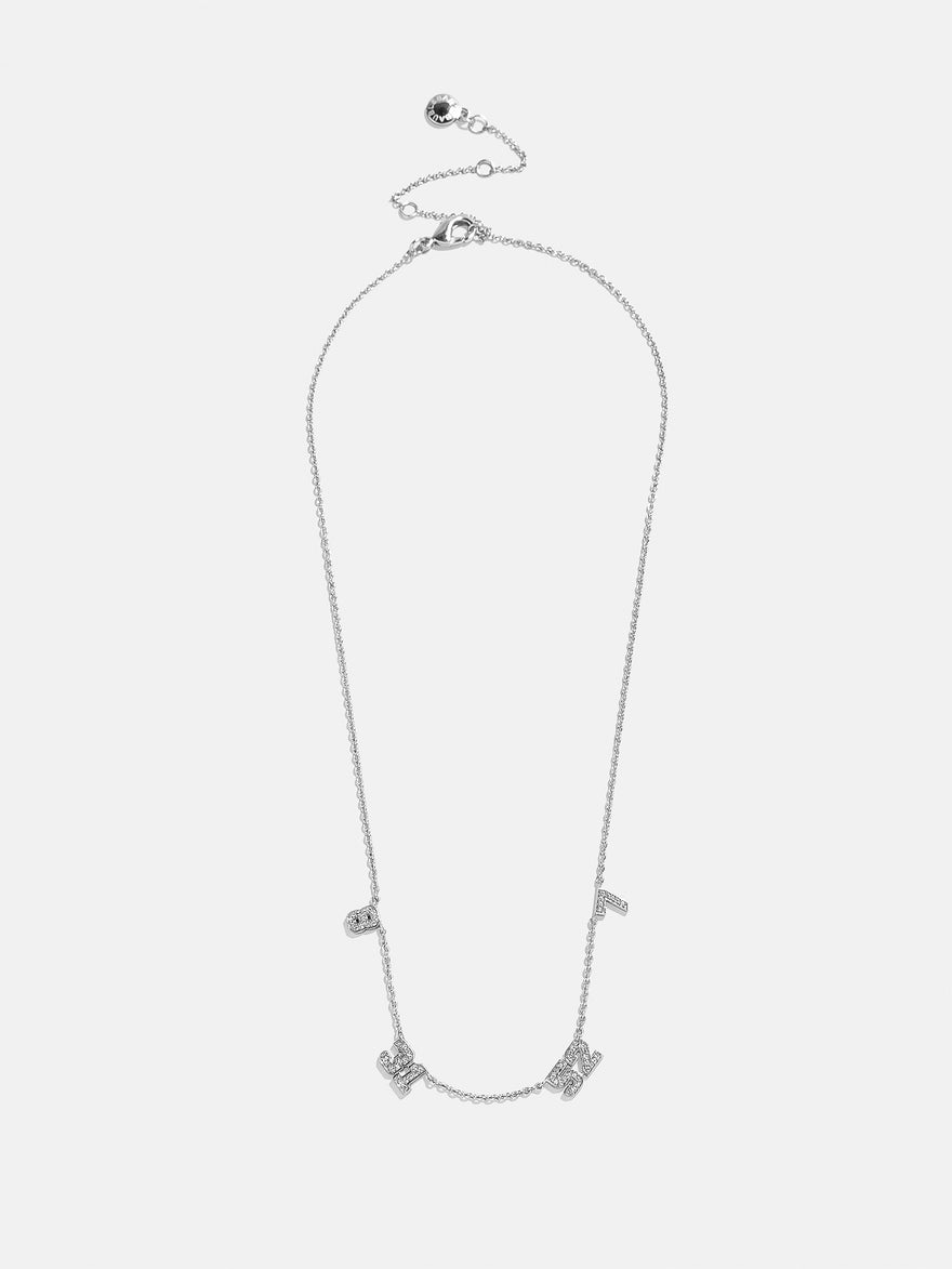 Varsity Number Custom Necklace - Four Silver Stations