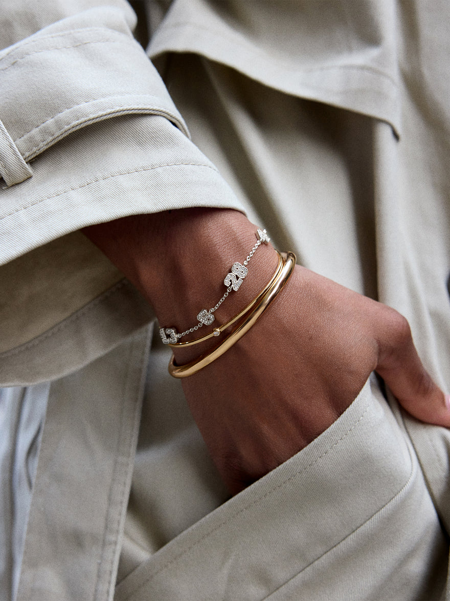 Varsity Number Custom Bracelet - Five Silver Stations