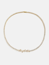 BaubleBar Billie 18K Gold Tennis Custom Nameplate Necklace - Mini Script -
Limited Time: Enjoy 20% Off