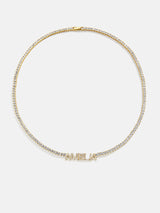 BaubleBar Billie 18K Gold Tennis Custom Nameplate Necklace - Block -
This Week Only: 15% Off Custom