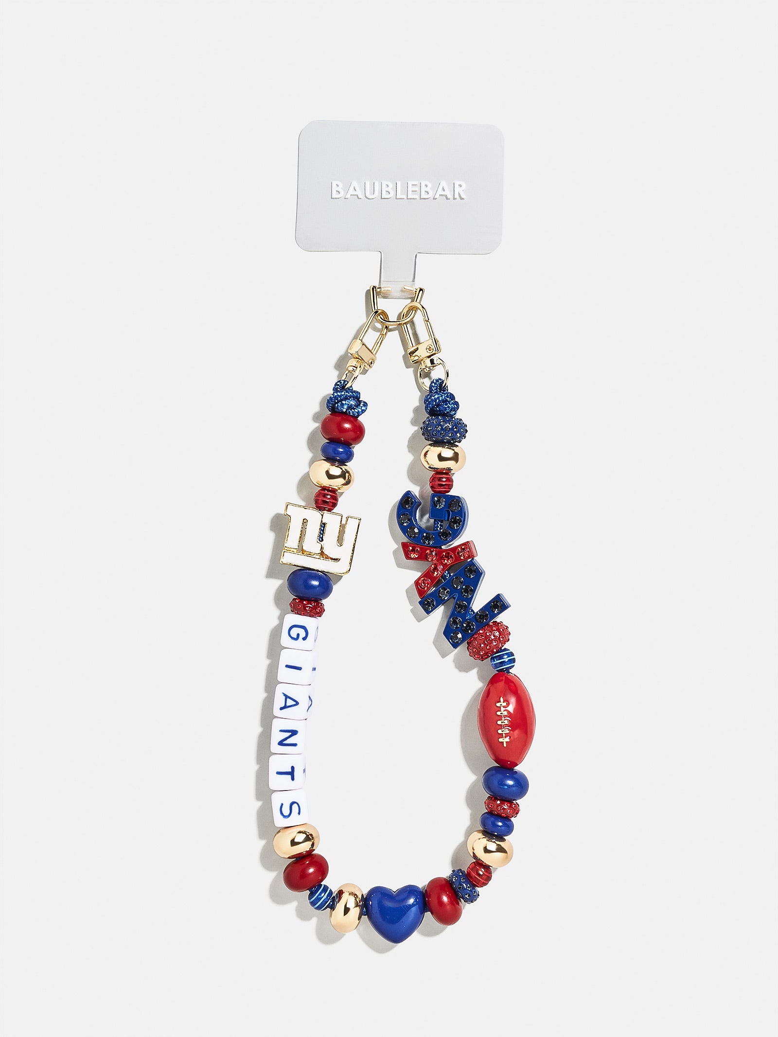 NFL Beaded Phone Charm - New York Giants