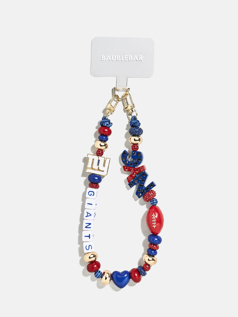 NFL Beaded Phone Charm - New York Giants