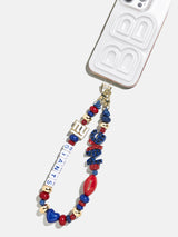 BaubleBar NFL Beaded Phone Charm - New York Giants - 
    Hands-free wristlet phone strap