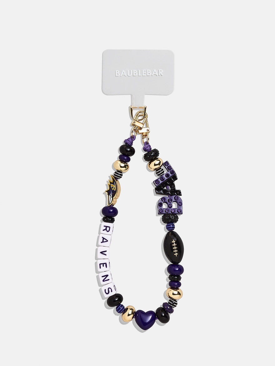 NFL Beaded Phone Charm - Baltimore Ravens