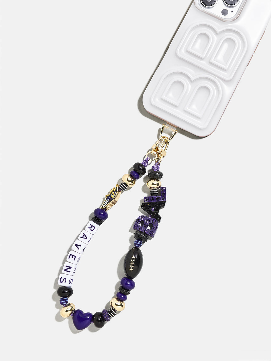 NFL Beaded Phone Charm - Baltimore Ravens