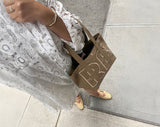 BaubleBar Turquoise -
Personalized canvas tote bag with custom embroidered initials