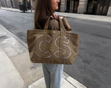 BaubleBar Hot Pink -
Personalized canvas tote bag with custom embroidered initials