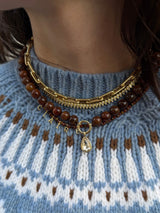 BaubleBar Janette Beaded Ring Necklace - Tiger's Eye -
Resin charm necklace