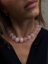 BaubleBar Joan Semi-Precious Necklace - Rose Quartz -
Rose quartz chunky bead necklace