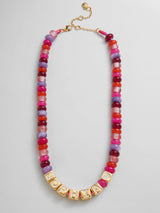 BaubleBar Block Letter Beaded Custom Necklace - Pink Multi -
Personalized name necklace
