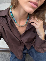 BaubleBar Block Letter Beaded Custom Necklace - Blue Multi -
Personalized name necklace