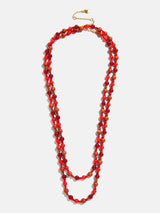 BaubleBar Charlotte Beaded Necklace - Red Jasper -
Long beaded necklace for layering